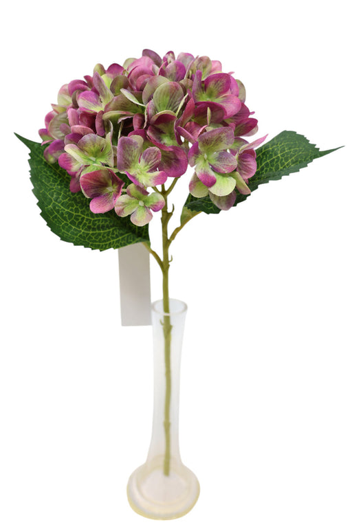 Artificial Hydrangea Stem - Mauve/Green(47cm long, 15cm diameter)