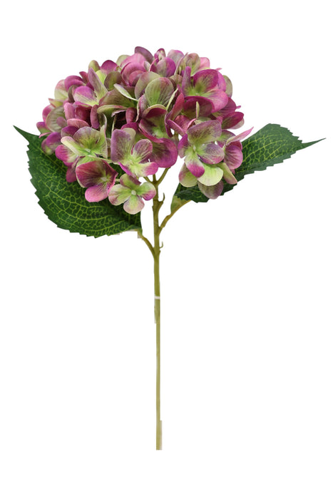 Artificial Hydrangea Stem - Mauve/Green(47cm long, 15cm diameter)