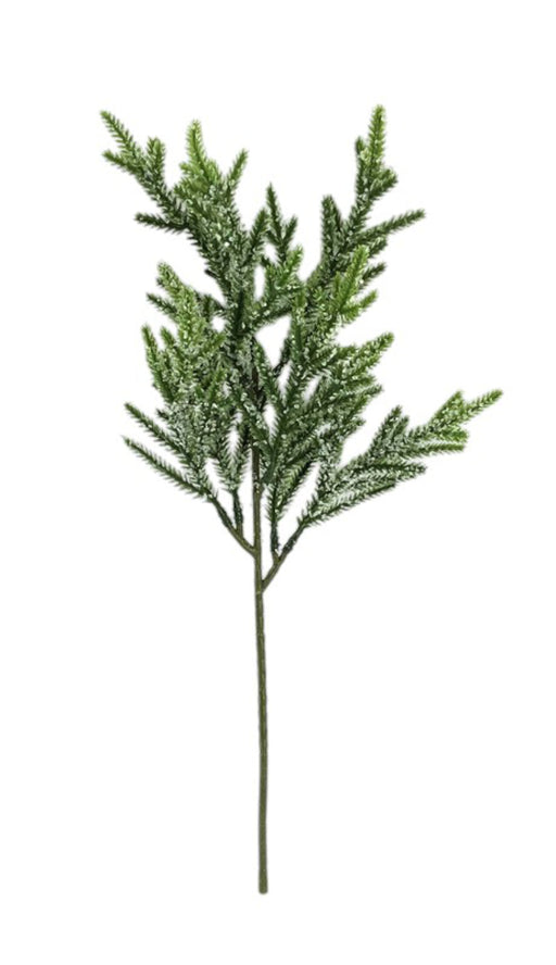 Iced Pine Spray - Green (39cm long)