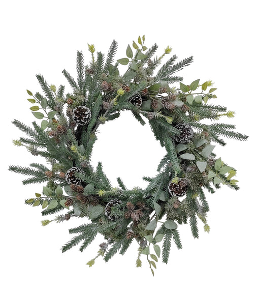 Icy Woodland Pine Wreath - Natural (60cm diameter)