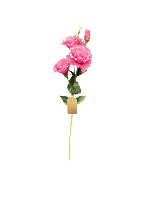 Artificial Lisianthus Spray - Pink (3 heads, 1 bud. 68cm long)