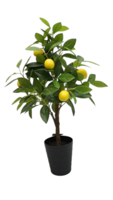 70cm long Real Touch Lemon Tree with Pot - Green & Yellow (70cm long)