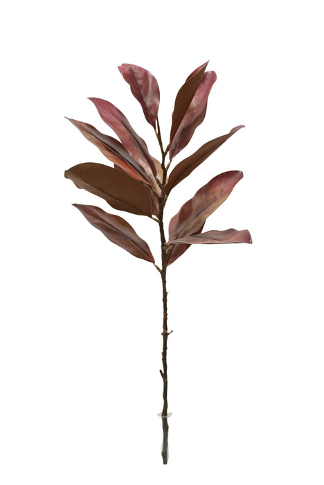 88cm Magnolia Spray - Red/Brown (88cm long with 12 leaves)