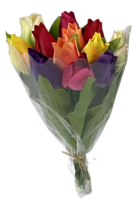 Mixed Colour Tulip Bunch - Mulitcoloured (12 heads, 38cm long)