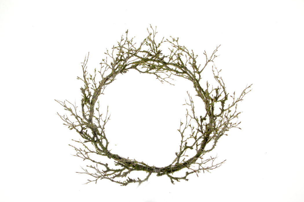 Mossed Twig Wreath - Natural (60cm diameter)