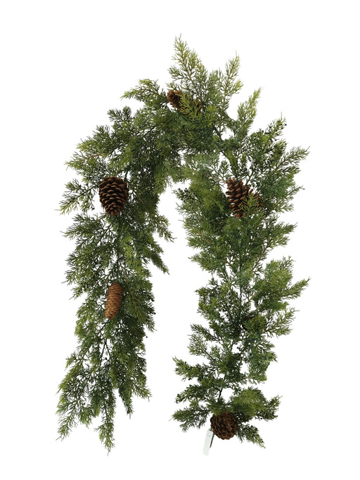 Old Forest Cedar Garland with Berries & Cones - Natural (182cm long)