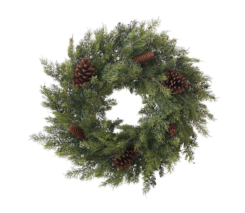 Old Forest Cedar Wreath with Berries & Cones - Natural (60cm diameter)