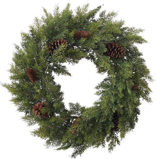 Old Forest Cedar Wreath with Berries & Cones - Natural (75cm diameter)