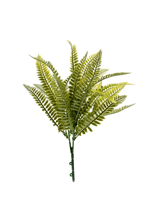 Artificial Plastic Fern Bush - Green (UV Protected, 30cm long)