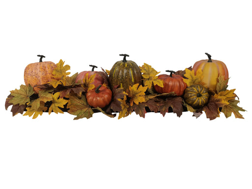 Pumpkin and Foliage Table Centre - Natural (85cm x 35cm)