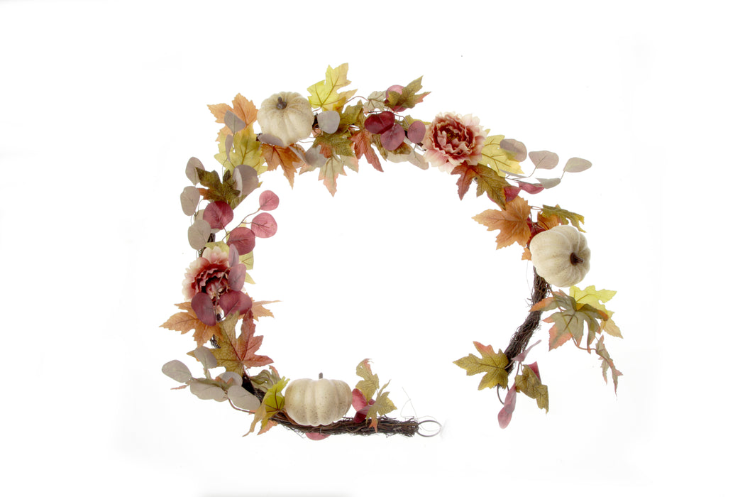 Pumpkin & Peony Garland - Pink/Green/White (180cm long)