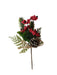 Pinecone and Red Berry Pick - Green, Red & Brown (25cm long)