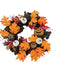 Glittered Pumpkin Wreath - Black, Orange, White & Purple (50cm diameter)