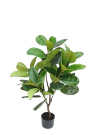 115cm Real Touch Rubber Tree in Pot - Green (115cm long)