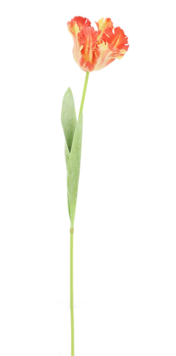 Real Touch Parrot Tulip Stem – Pink/Red Mix (69cm long)