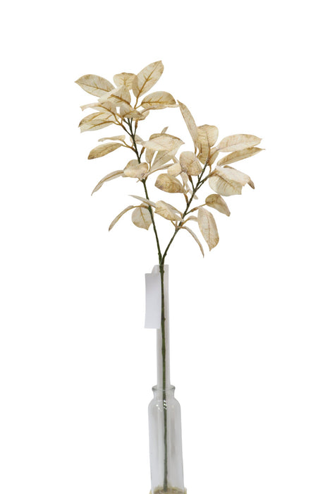Snowy Glittered Foliage Spray - Cream (75cm long)
