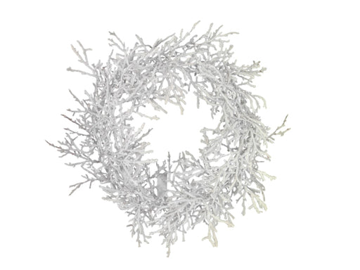 Snowy Twig Wreath - White (50cm diameter)