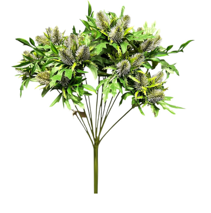 Thistle Bush - Purple/Green (12 stems each with 3 thistles, 50cm long)