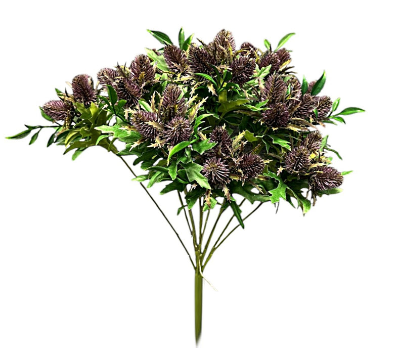 Thistle Bush - Purple/Green (12 stems each with 3 thistles, 50cm long)