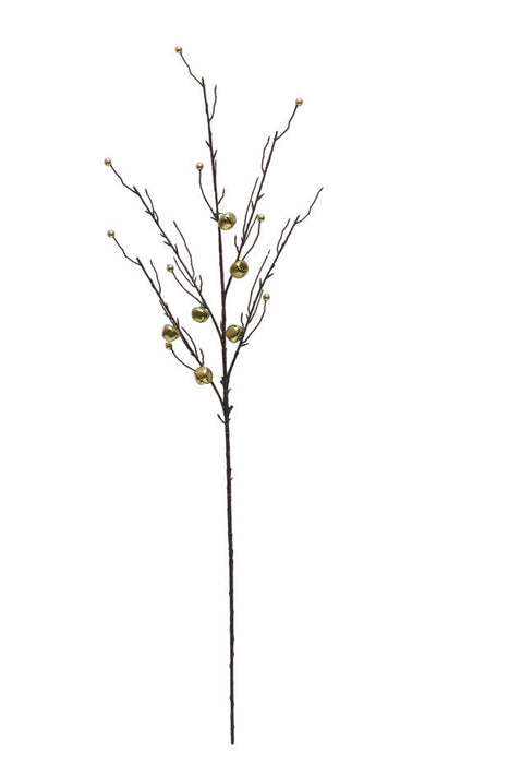 Twig & Bell Branch - Brown/Gold (90cm long)