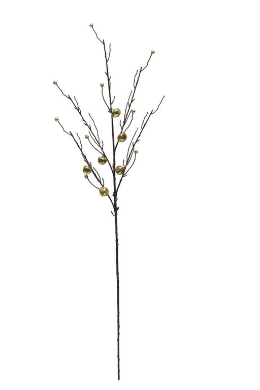 Twig & Bell Branch - Brown/Gold (90cm long)