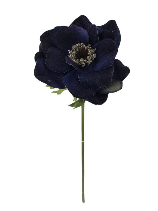 Single Velvet Anemone - Blue (42.5cm long)