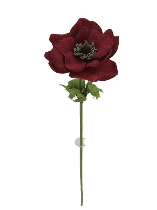 Single Velvet Anemone - Red (42.5cm long)