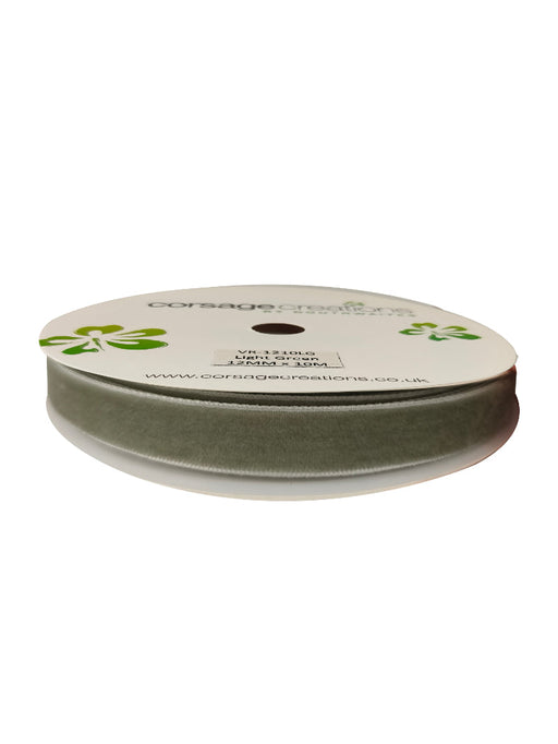 12mm Velvet Ribbon - Sage Green (12mm x 10m)