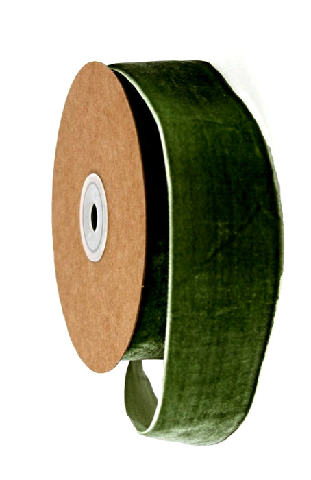 25mm Velvet Ribbon - Dark Green (25mm x 10m)