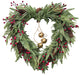Winterberry Pine Heart Wreath with Bells - Natural (60cm diameter)
