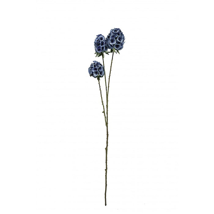 Artificial Scabiosa Stellata - Blue (3 heads, 71cm long)