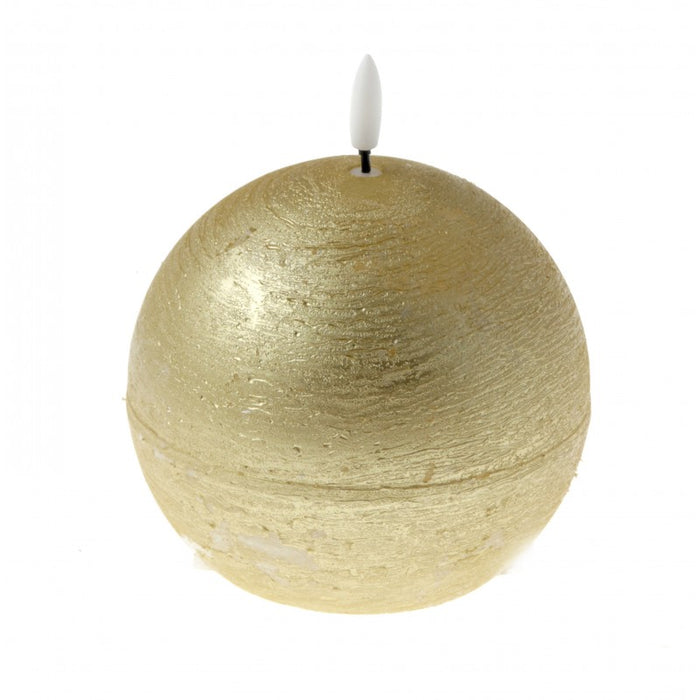 Ball LED Wax Candle - Gold (10 x 9cm)