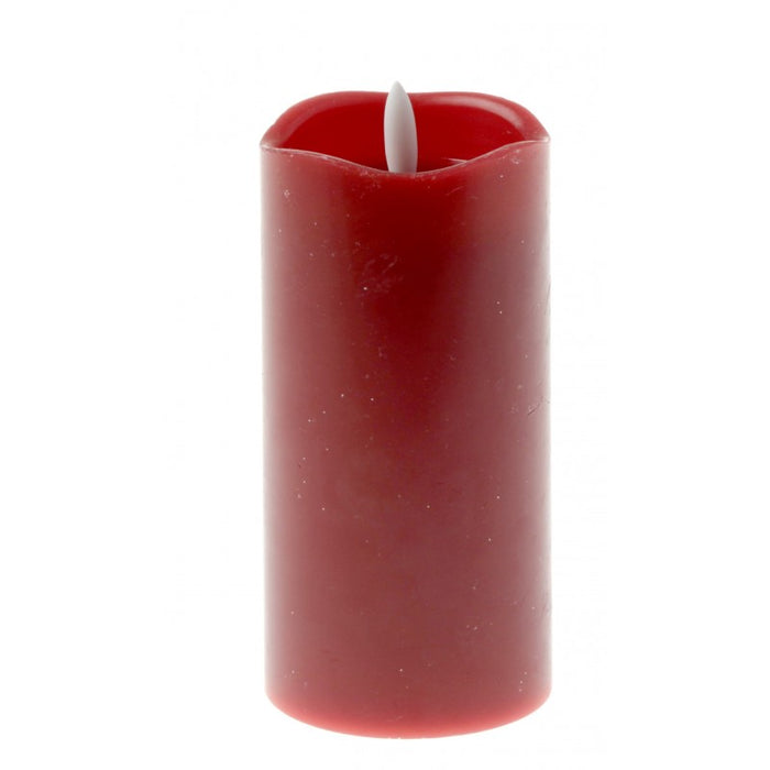 Melted Top LED Wax Candle - Red (7.5 x 15cm)