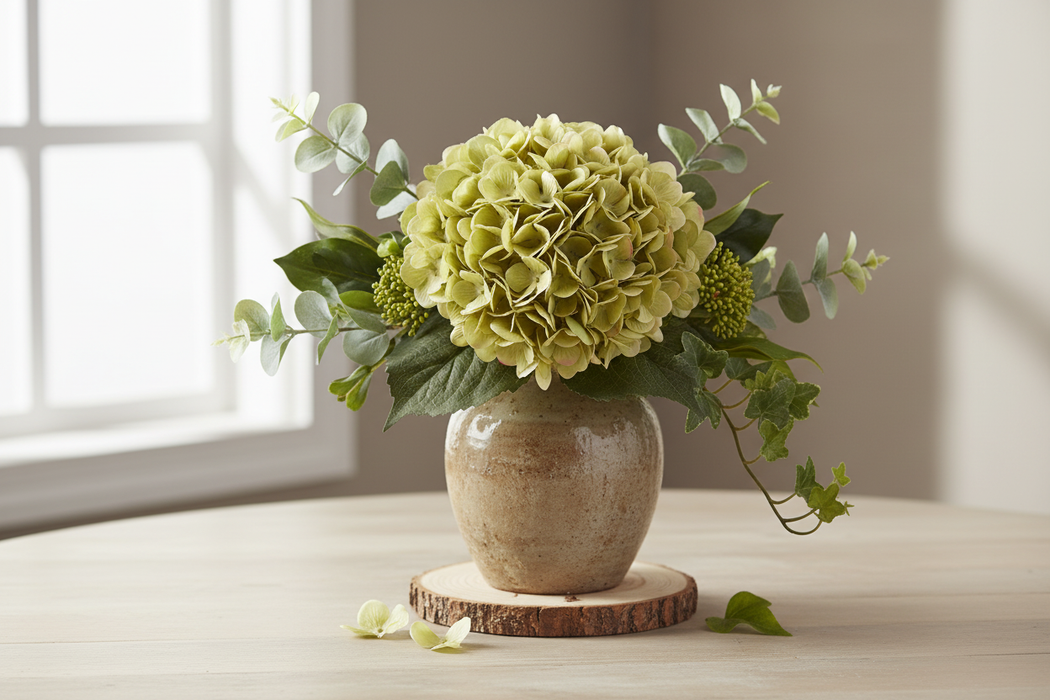 Single Hydrangea - Light Olive Green