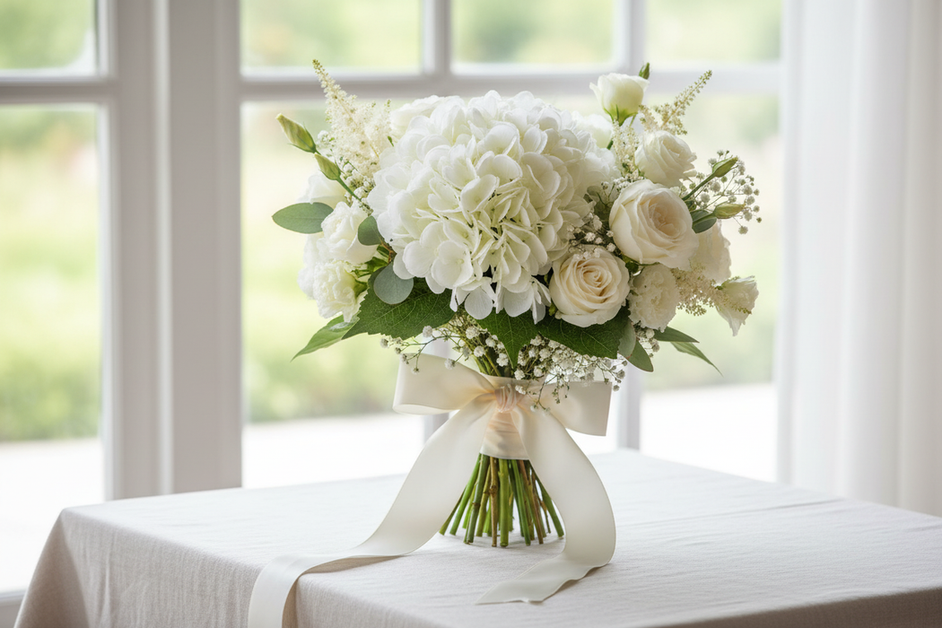 Single Hydrangea - White