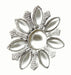 Pearl Sunrise Brooch Pin - Cream and Silver (3cm Diameter, 15cm Pin)