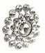 Sparkling Heirloom Brooch Pin - Silver (3cm Diameter, 15cm Pin)