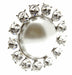 Beaming Pearl Brooch Pin - Cream and Silver (3cm Dia, 15cm Pin)