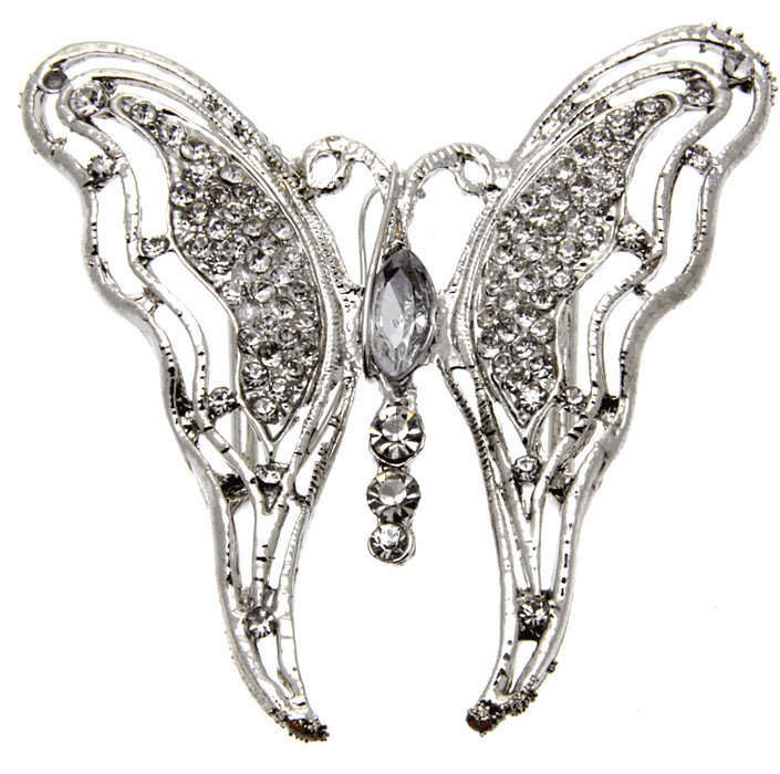 Silver Butterfly Bouquet Buckle