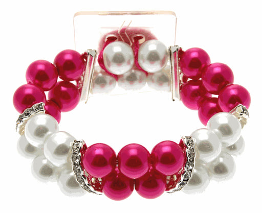 Double Bubble White and Pink Corsage Bracelet