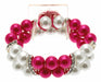 Double Bubble White and Pink Corsage Bracelet