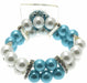 Double Bubble White and Blue Corsage Bracelet