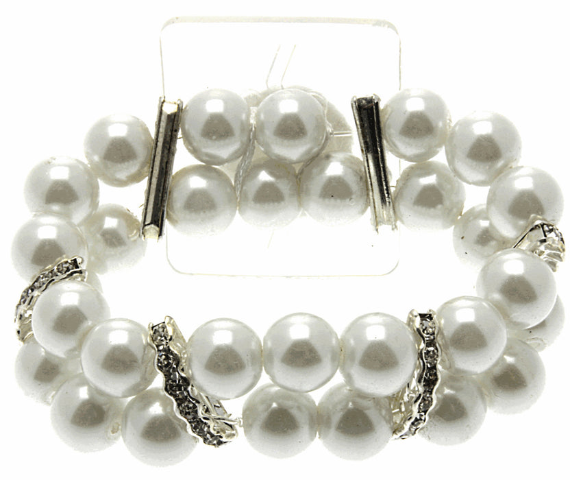 Double Bubble White Corsage Bracelet