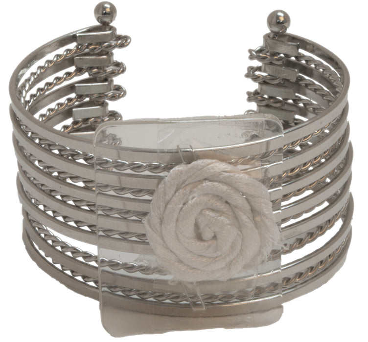 Zoey Corsage Cuff - Silver (4cm Height)