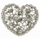 Heart Brooch Pin - Silver (4cm Diameter on 15cm Pin)