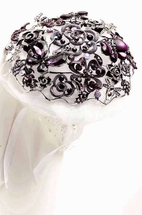 Fancy Brooch Bouquet Everlasting - Purple