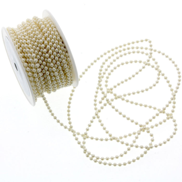 4mm Round Bead Trim - Cream (25m)