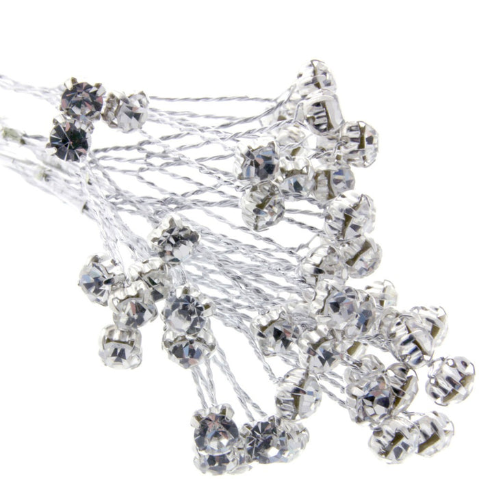 5mm Diamante Branch - Silver  (3bunches x 6 stems per bag)