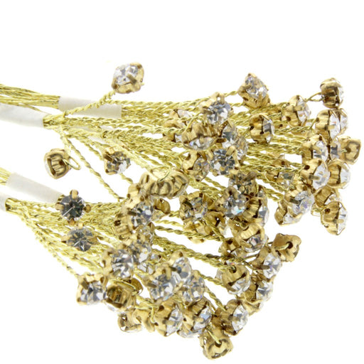 5mm Diamante Branch - Gold (3bunches x 6 stems per bag)