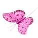 7cm Feather Butterflies - Pink (12pcs per pk, on a 20cm wire)